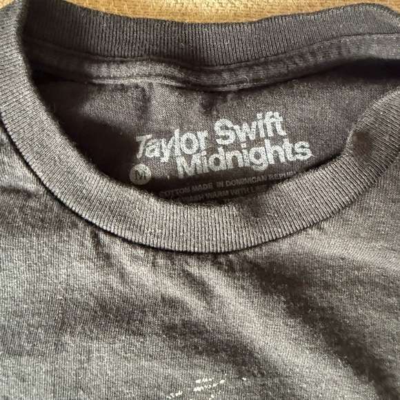 Taylor Swift Black Tee with White and Red midnights merch - Picture 4 of 5